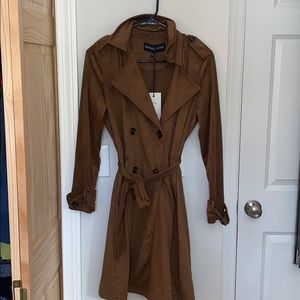 Kendall and Kylie Brown Suede Trench Coat